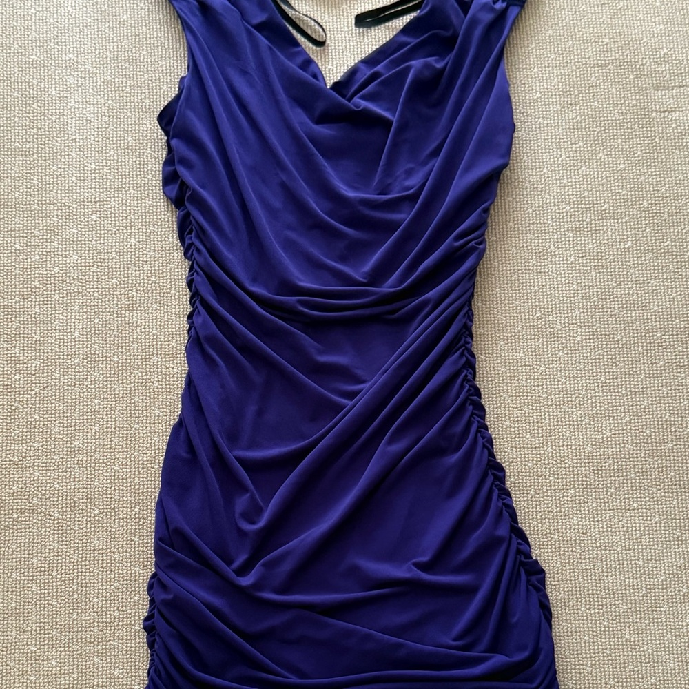 BCX Purple Ruched Cocktail Dress Size S
